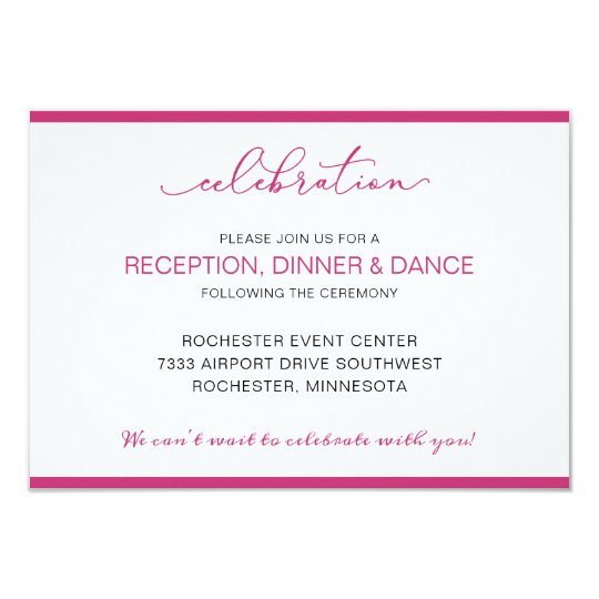 Wedding Reception Card With Short Order Of Events Zazzle Co Uk