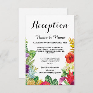 Wedding Reception Cards Aloha Luau Tropical