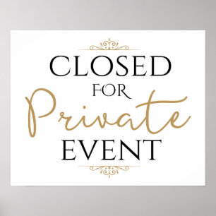 Wedding Reception, Closed for Private Event Poster