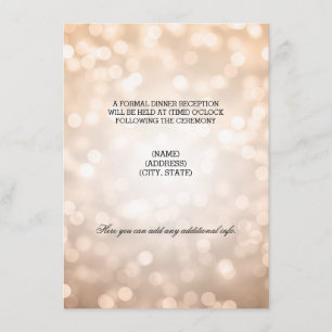 Wedding Reception Copper Glitter Lights Enclosure Card