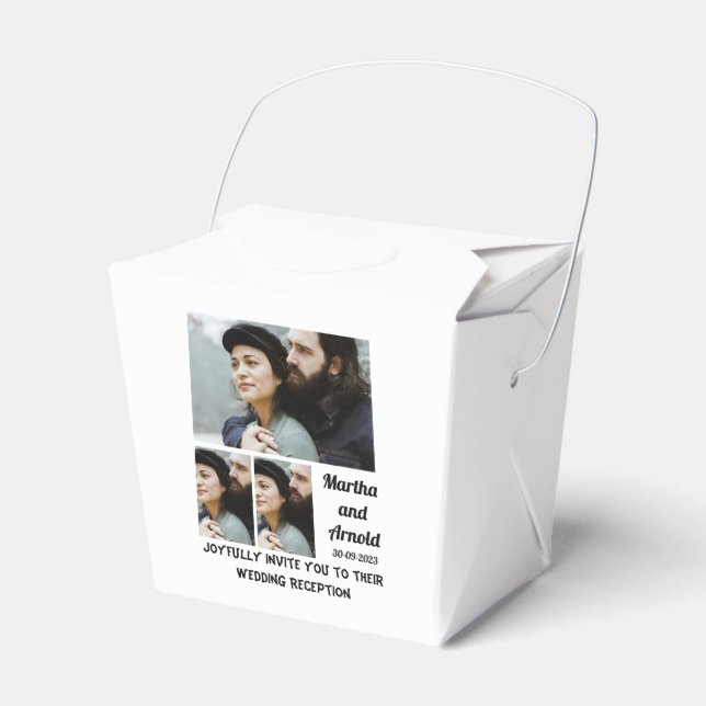Wedding Reception custom 3 Photo Collage  Favour Box (Front Side)