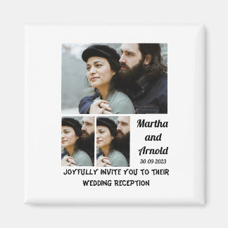 Wedding Reception custom 3 Photo Collage  Magnet