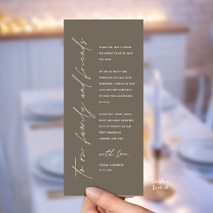 Wedding Reception Dinner Modern Thank You Card