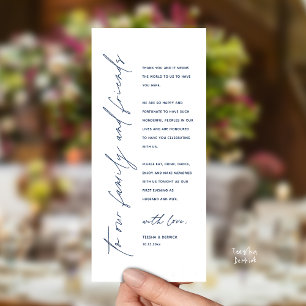 Wedding Reception Dinner Modern Thank You Card