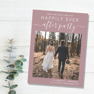 Wedding Reception Dusty Rose Save The Date Announcement Postcard