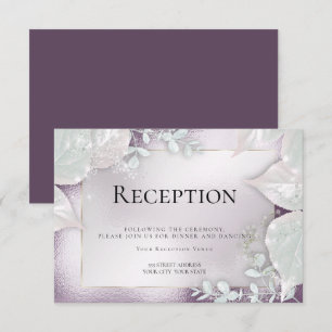 WEDDING RECEPTION   Eggplant Shimmer Invitation