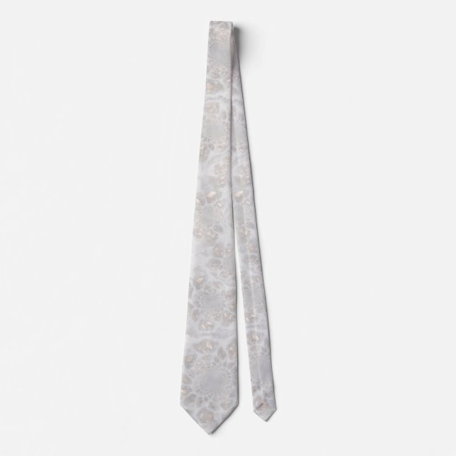Wedding Reception Elegant White Silver Gold Simple Tie (Front)
