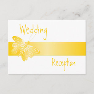 Wedding Reception Enclose Card Yellow Butterfly