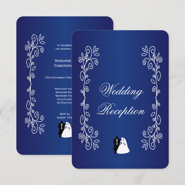 Wedding Reception Enclosure Card Bride Groom (Front/Back)