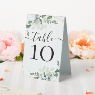 Wedding Reception Eucalyptus Table Number