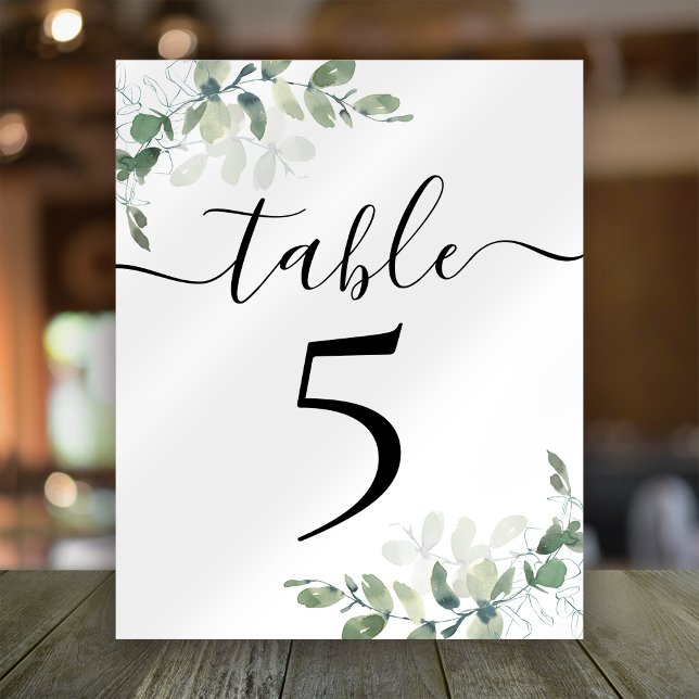 Wedding Reception Eucalyptus Table Number 5 (Creator Uploaded)