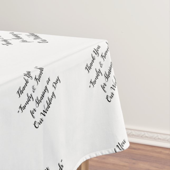 Wedding Reception Family Friends Table Typography  Tablecloth (In Situ)