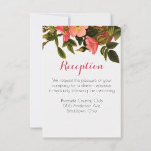 Wedding Reception Floral Template Invitation Card