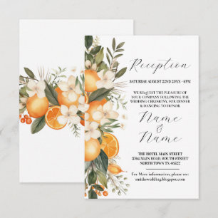 Wedding Reception Flowers Summer Fruit Orange Enclosure Card