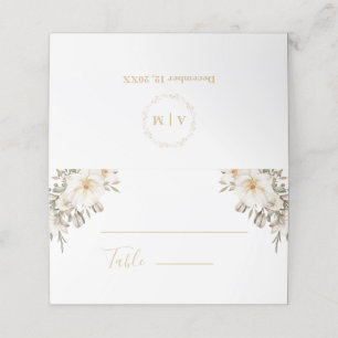 Wedding Reception Folded Table Number Card