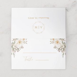 Wedding Reception Folded Table Number Card