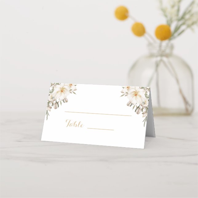 Wedding Reception Folded Table Number Card (Front)