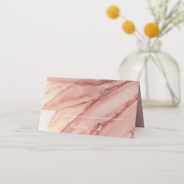 Wedding Reception Folded Tent Card Lovely in Pinks (Front)