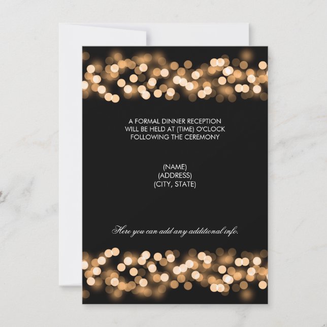 Wedding Reception Gold Hollywood Glam Invitation (Front)