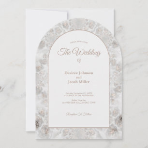 Wedding Reception Gold White Silver Elegant Arch Invitation
