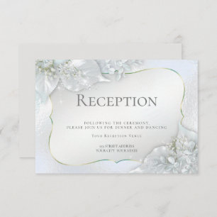 WEDDING RECEPTION   Icy Glacier Blue Shimmer Invitation