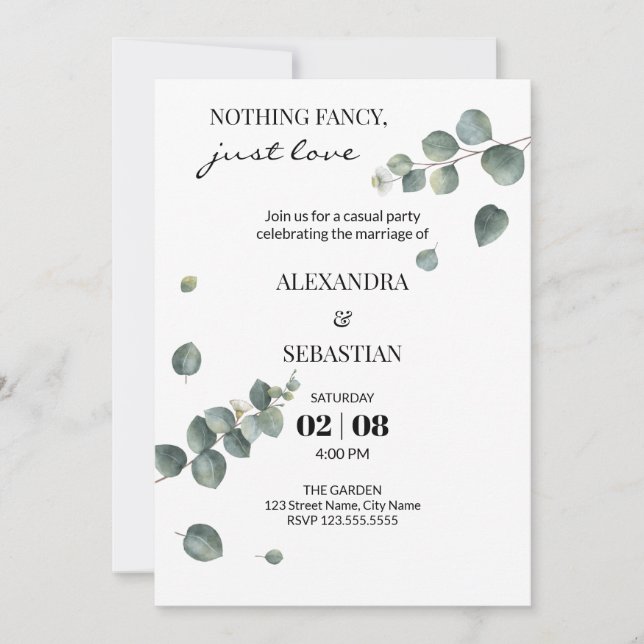 Wedding Reception Invitation (Front)