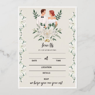 Wedding Reception Invitation, Floral Invites Cards