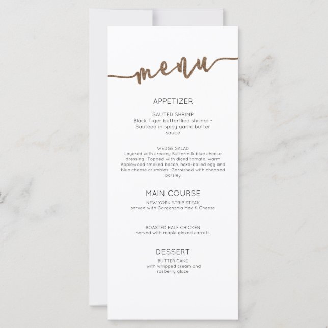 WEDDING RECEPTION|MENU| DINNER PARTY (Front)
