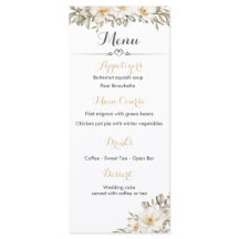 Wedding Reception Menu with Magnolia Blossoms