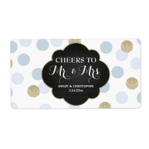 Wedding Reception Mini Champagne Label Polka Dots