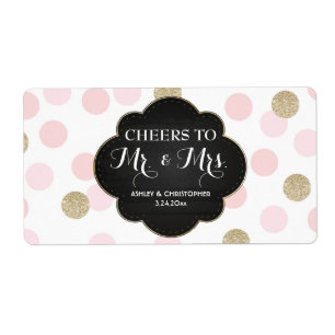 Wedding Reception Mini Champagne Label Polka Dots