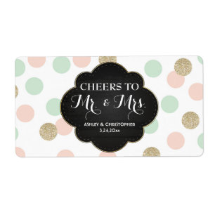 Wedding Reception Mini Champagne Label Polka Dots