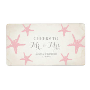 Wedding Reception Mini Champagne Label Starfish
