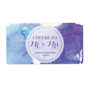 Wedding Reception Mini Champagne Label Watercolor