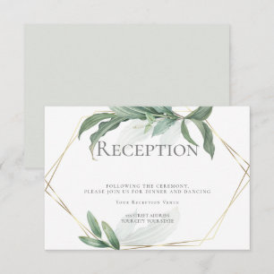 Wedding Reception Modern Elegant Tropical Leaves Invitation
