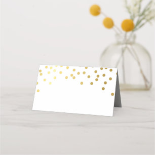 WEDDING RECEPTION modern simple faux gold dots Place Card