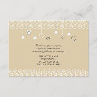 Wedding Reception Only Cute Birds Flat Card