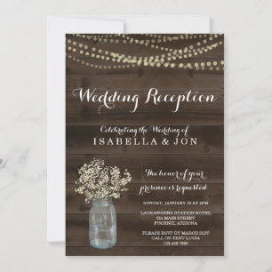 Wedding Reception Only Invitation Rustic
