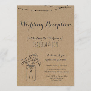 Wedding Reception Only Rustic Kraft Paper Invitation