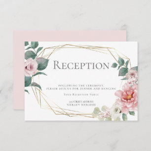 Wedding Reception   Pale Pink Peony Flowers Invitation