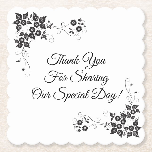 Wedding Reception Paper Coasters (Front)