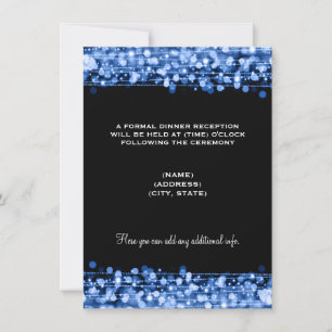 Wedding Reception Party Sparkles Blue Invitation