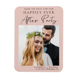 Wedding Reception Photo Blush Save The Date Magnet