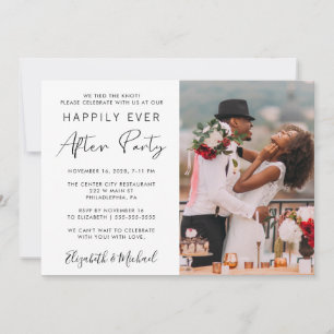 Wedding Reception Photo Happily Ever After Party Invitation