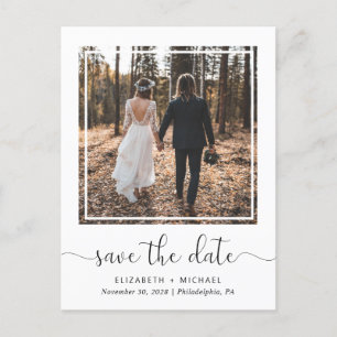 Wedding Reception Photo Save The Date Announcement Postcard
