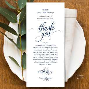 Wedding Reception Place Setting Thank You Card