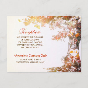wedding reception postcard - colourful tree