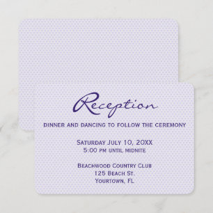 Wedding Reception Purple Hearts Invitation