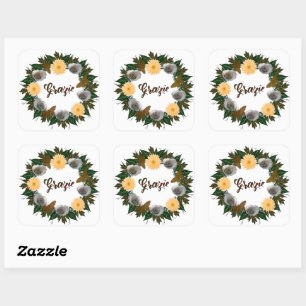 Wedding Reception Rehearsal Elegant Postage Square Sticker
