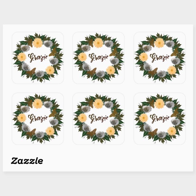 Wedding Reception Rehearsal Elegant Postage Square Sticker (Sheet)
